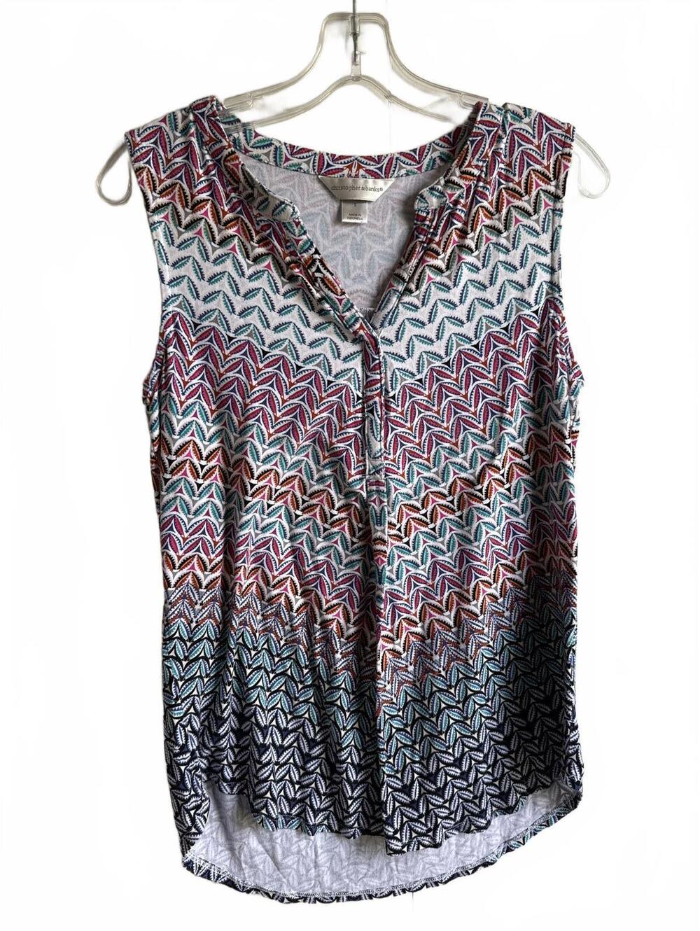 Christopher & Banks Tank Top Sleeveless Size Small Multicolored